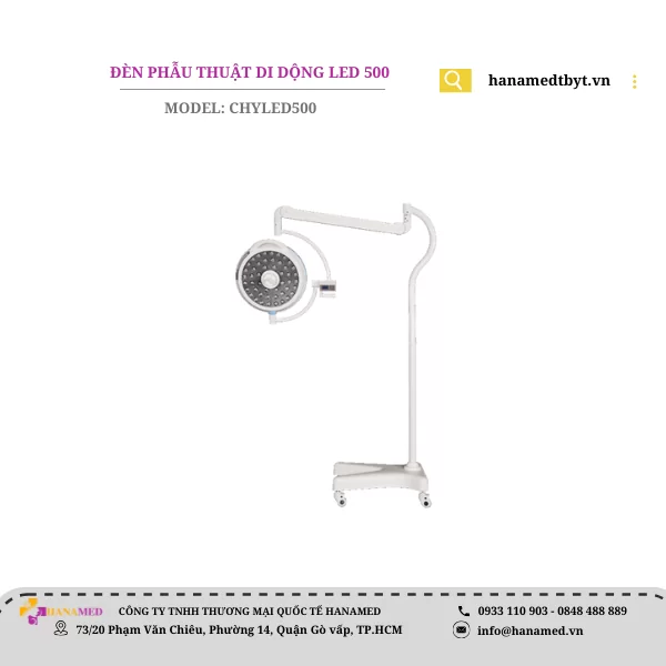 ĐÈN PHÃU THUẬT DI ĐỘNG CAO CẤP MODEL: CHYLED500